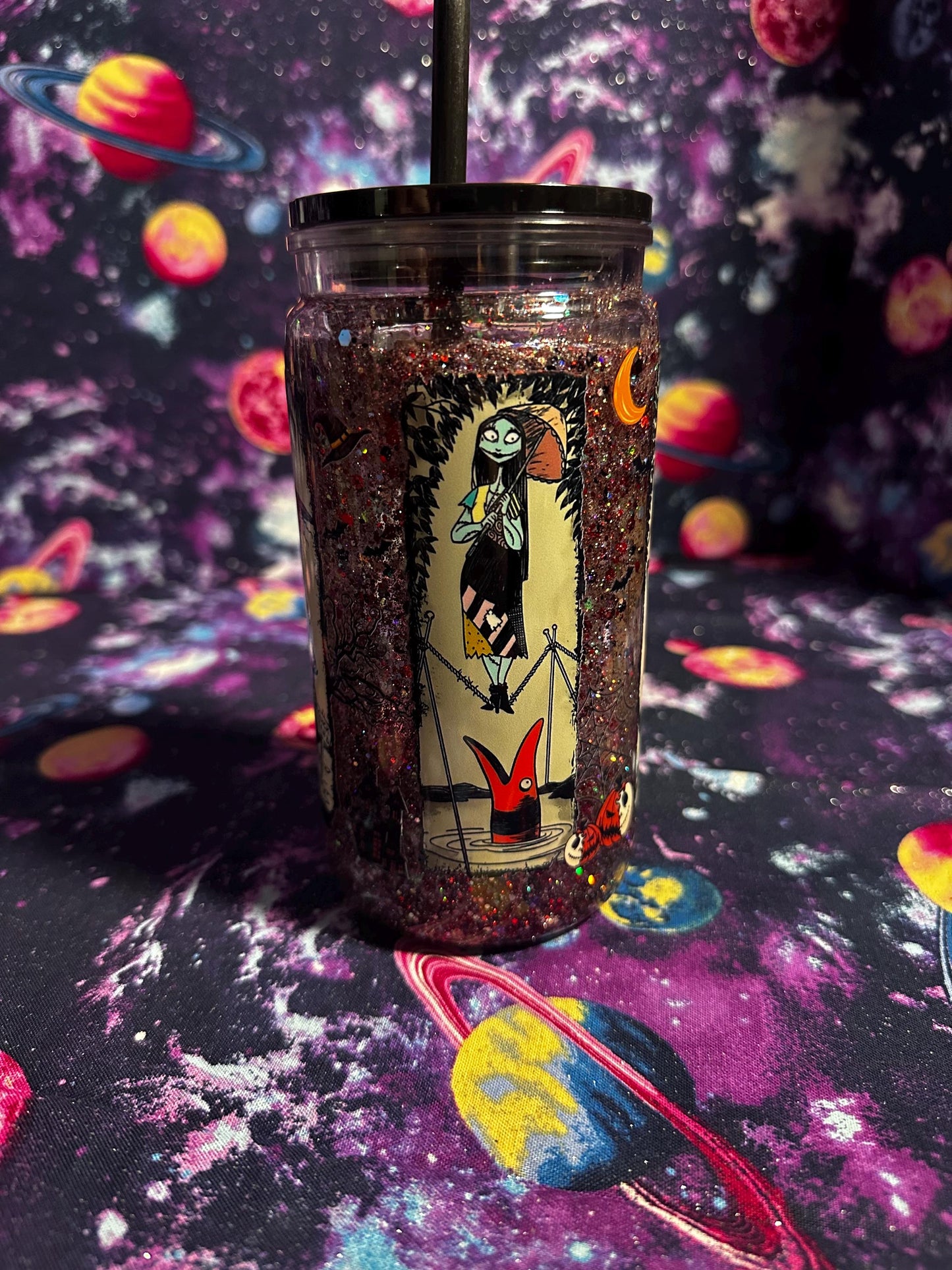 Nightmare Before Christmas Cup | Jack and Sally Oogie Boogie Cup | Tim Burton Snowglobe Tumbler | Dye & Design
