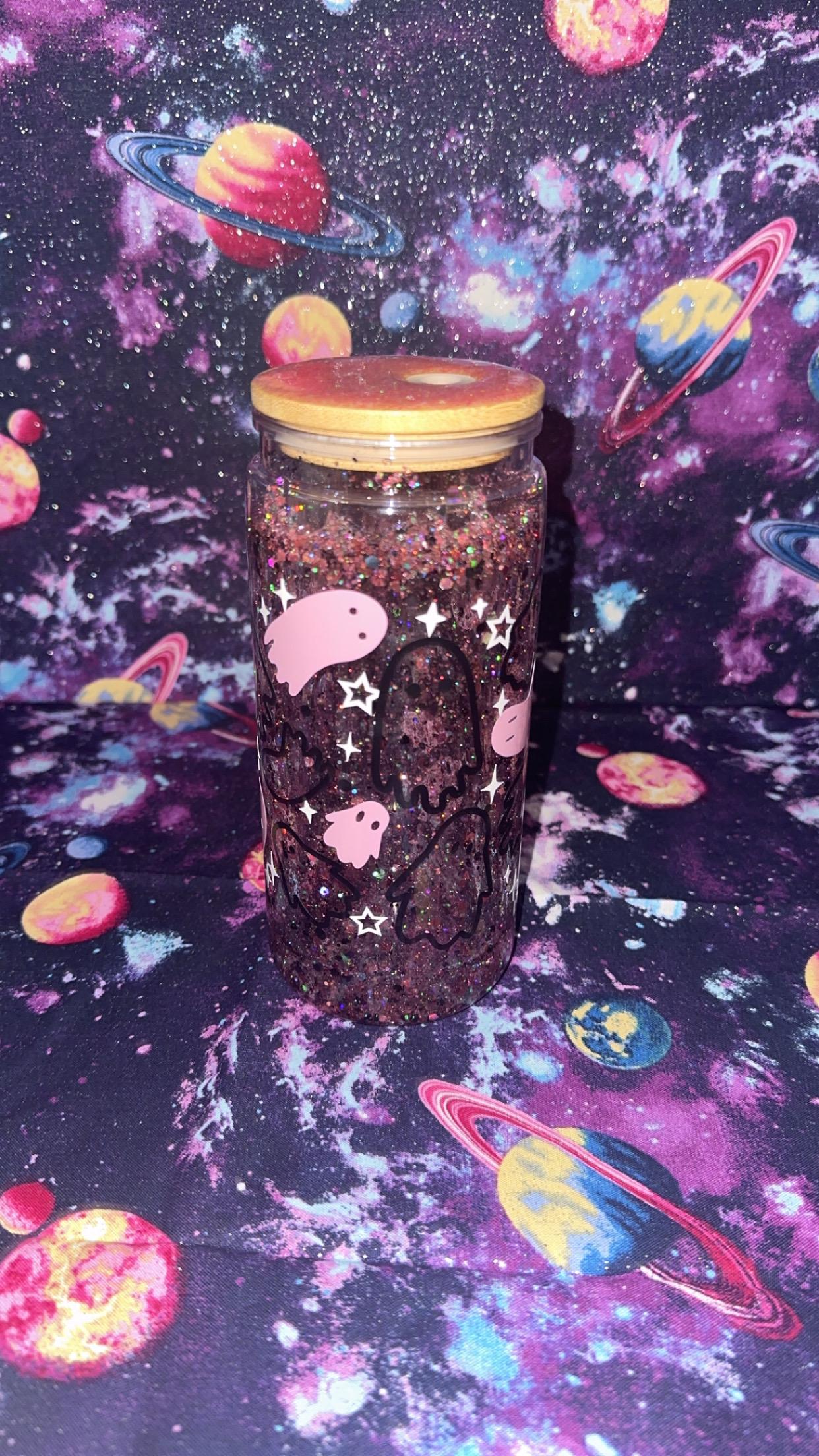 Pink and Black Ghost Tumbler