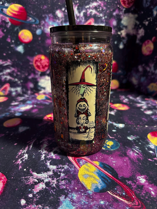 Nightmare Before Christmas Cup | Jack and Sally Oogie Boogie Cup | Tim Burton Snowglobe Tumbler | Dye & Design