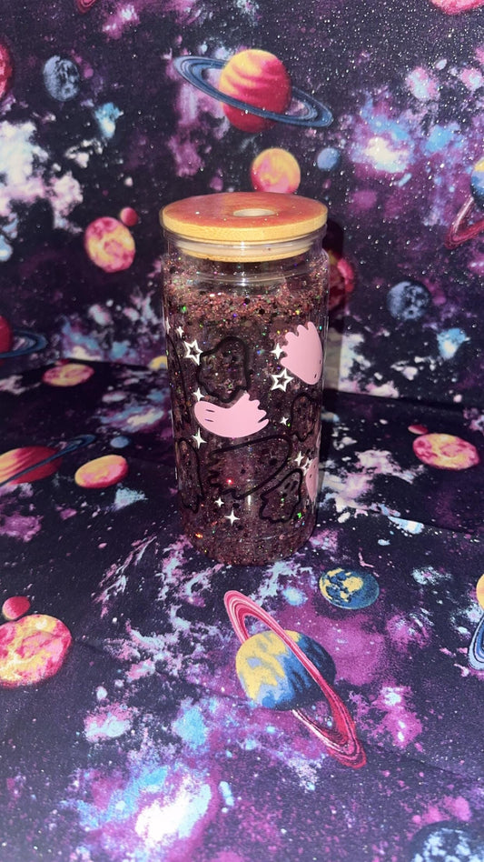 Pink and Black Ghost Tumbler